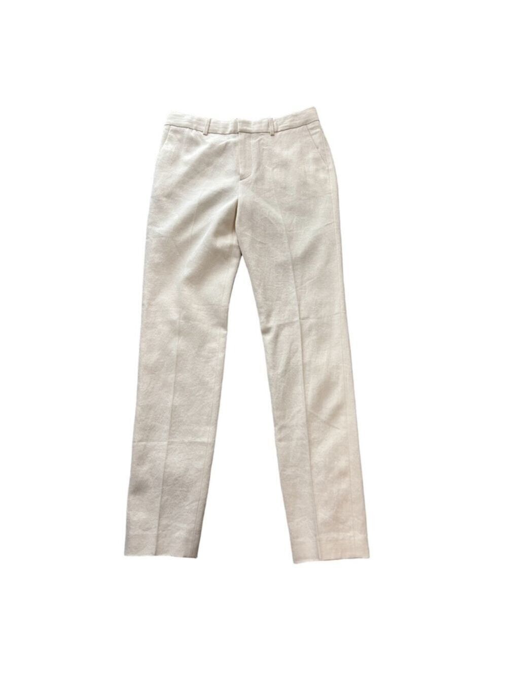 J Brand Women’s Straight-Leg Pants White Size 2 Soft Cotton Blend Trousers